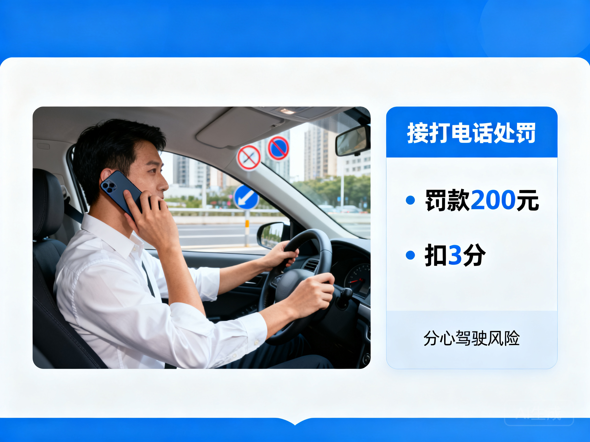 开车接打电话会面临哪些处罚？新手司机必看的交规驾驶常识