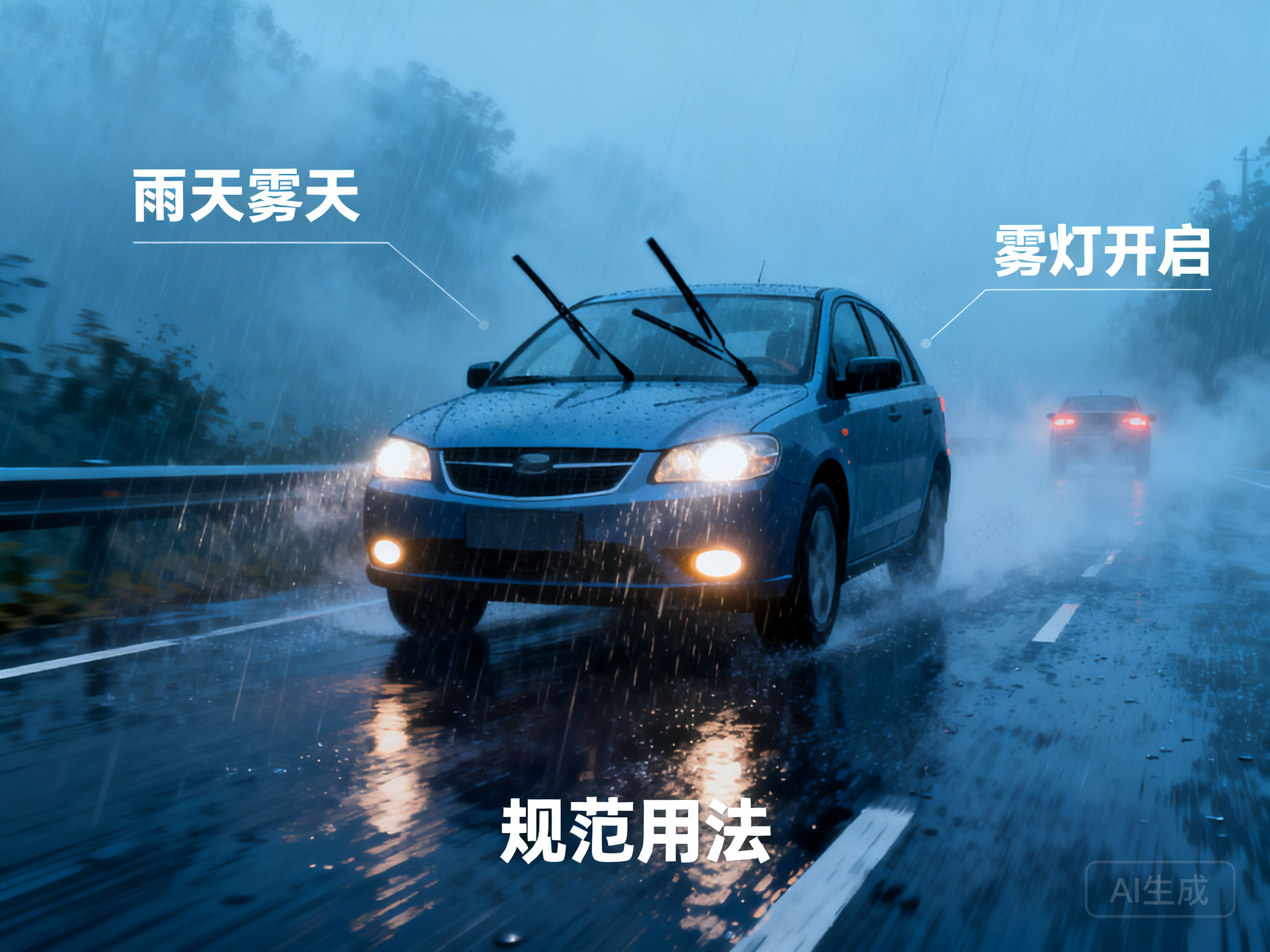 雨天雾天行车雾灯正确开启时机与规范用法