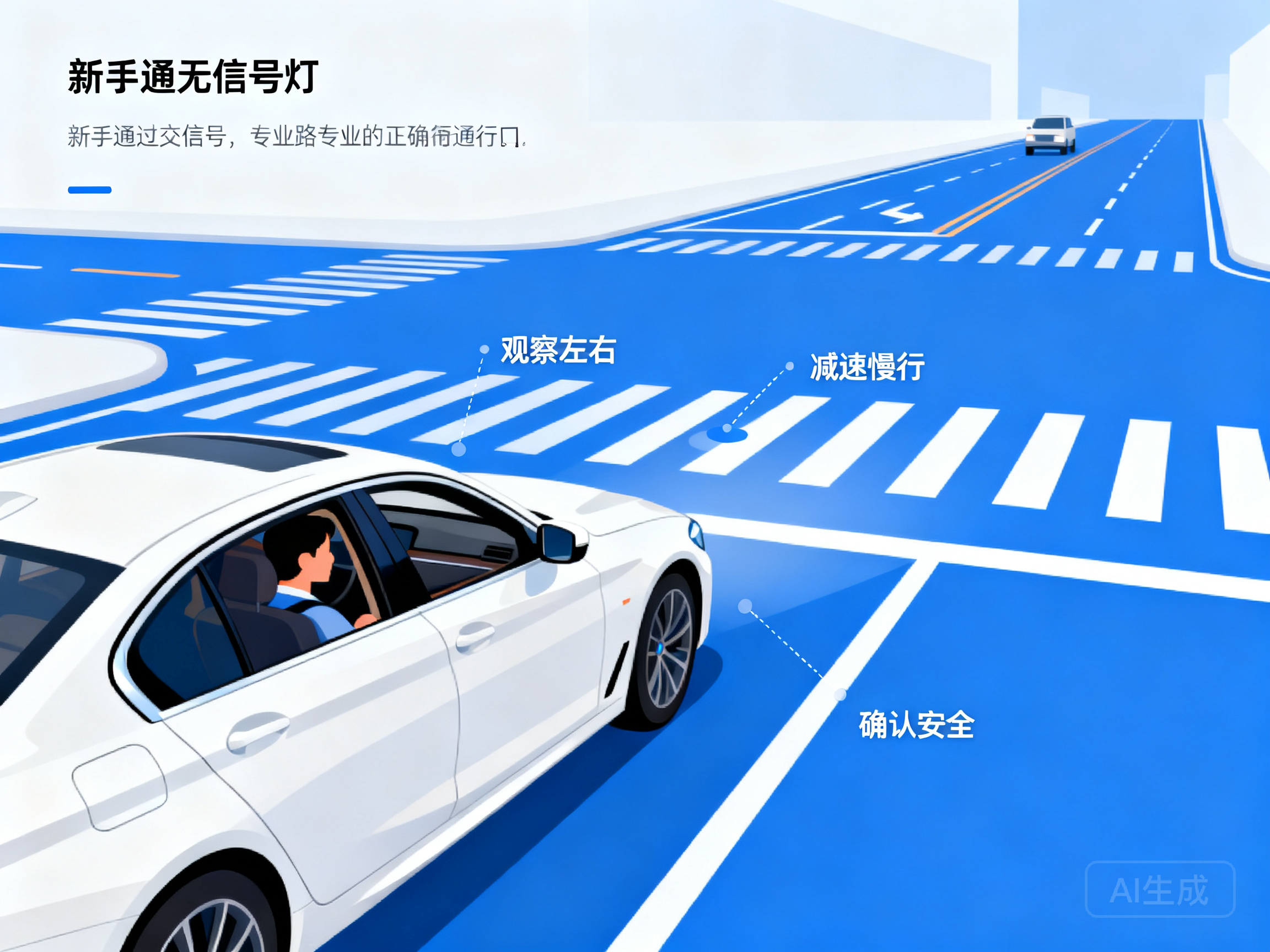 新手通过无信号灯路口的正确通行技巧分享