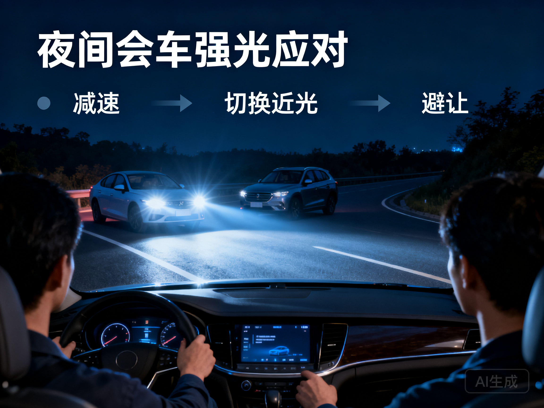 夜间会车遭遇强光干扰的应对技巧分享
