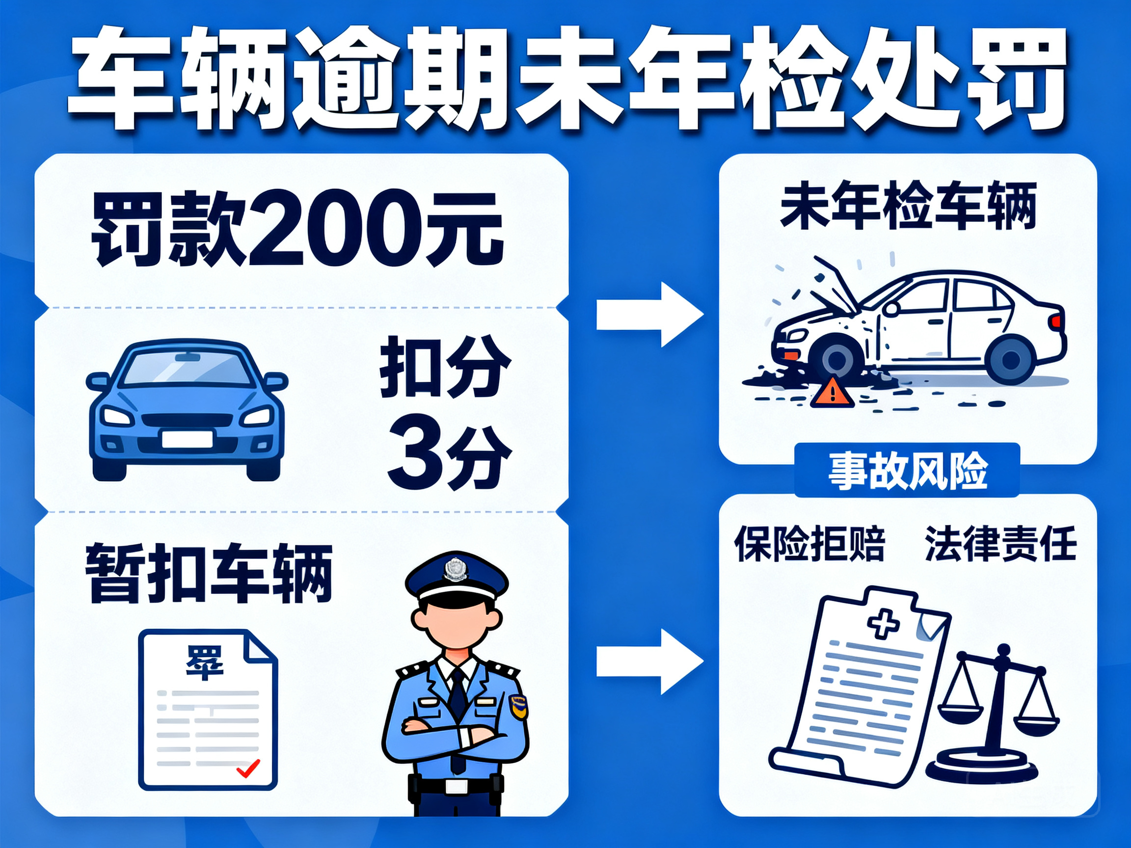 车辆逾期未年检会有哪些处罚?驾驶时需牢记这些风险