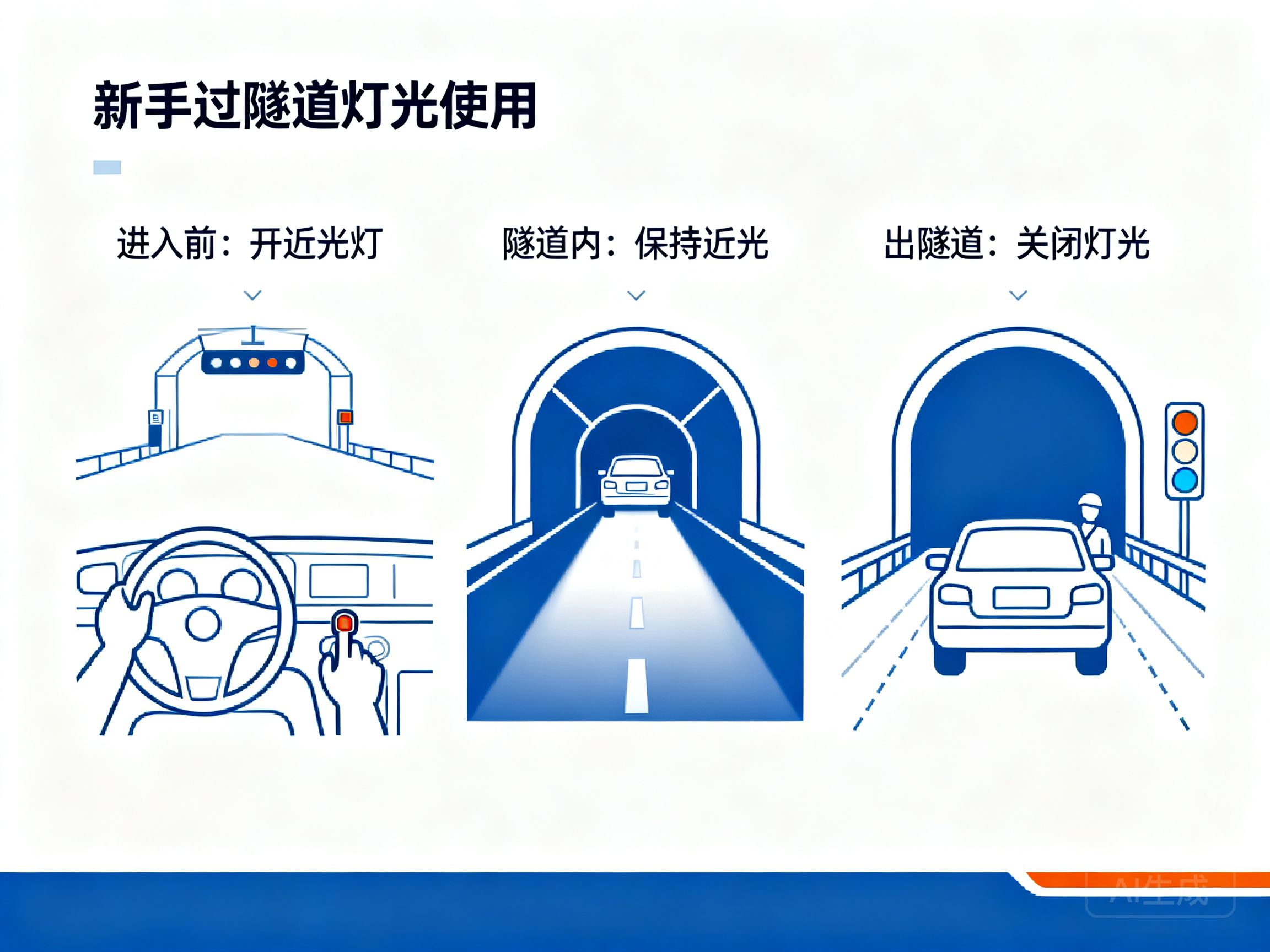 新手过隧道灯光正确使用方法指南