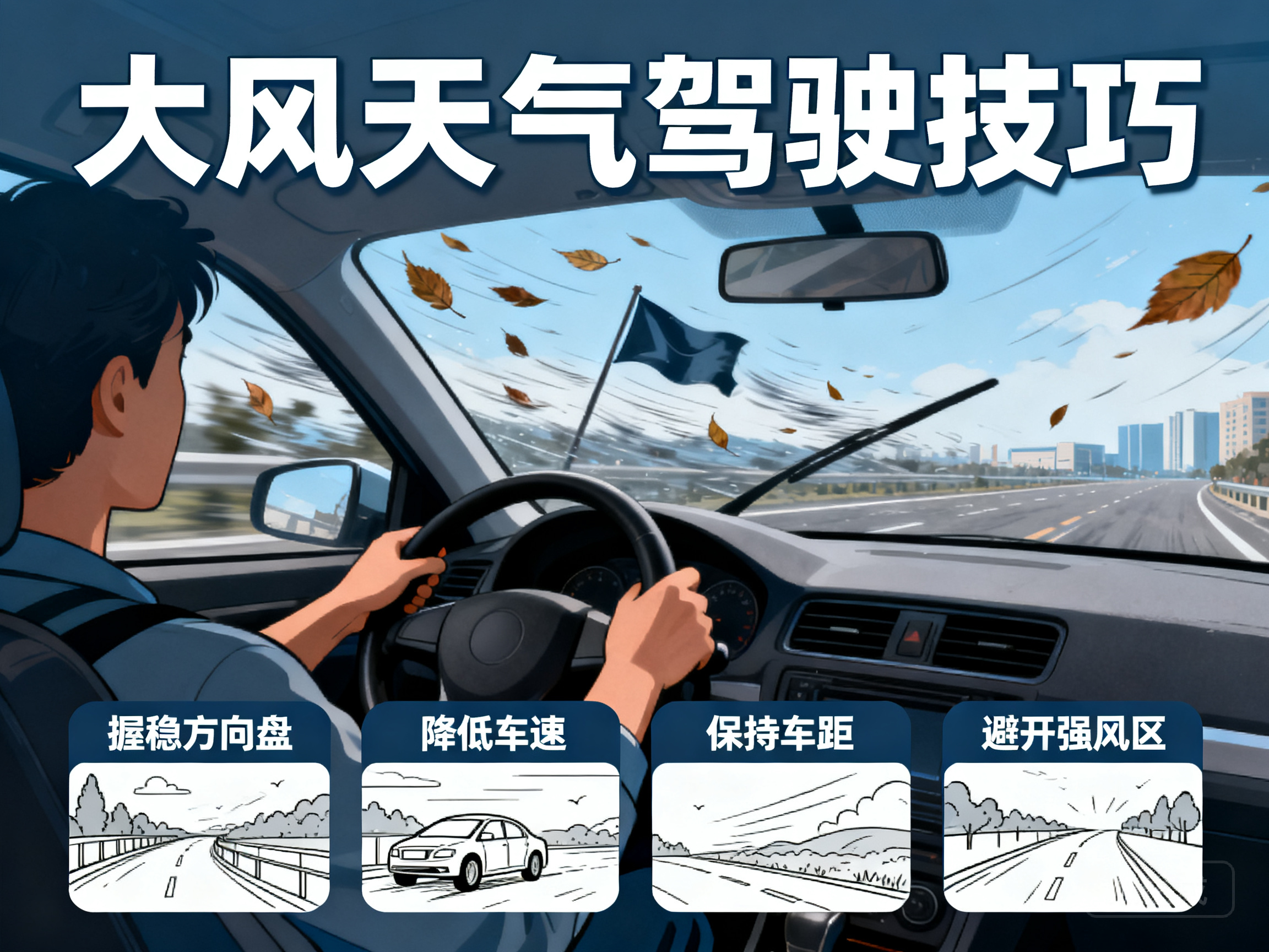 大风天气开车怎么稳？这些驾驶技巧要记牢