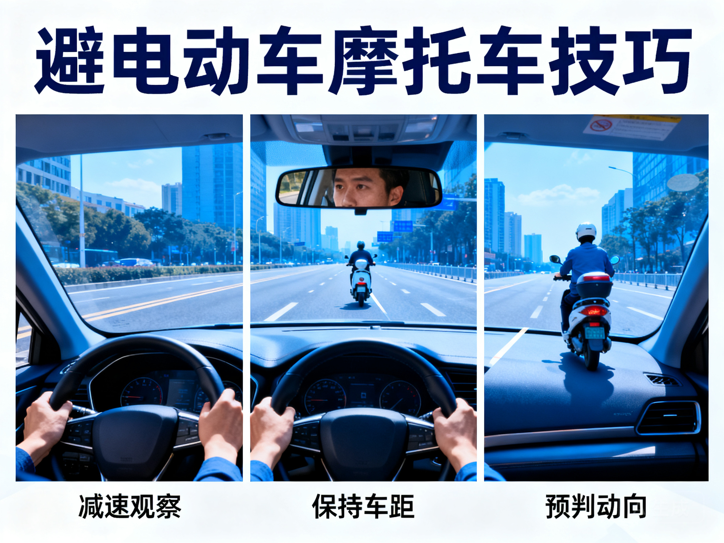 日常行车避电动车摩托车实用技巧分享