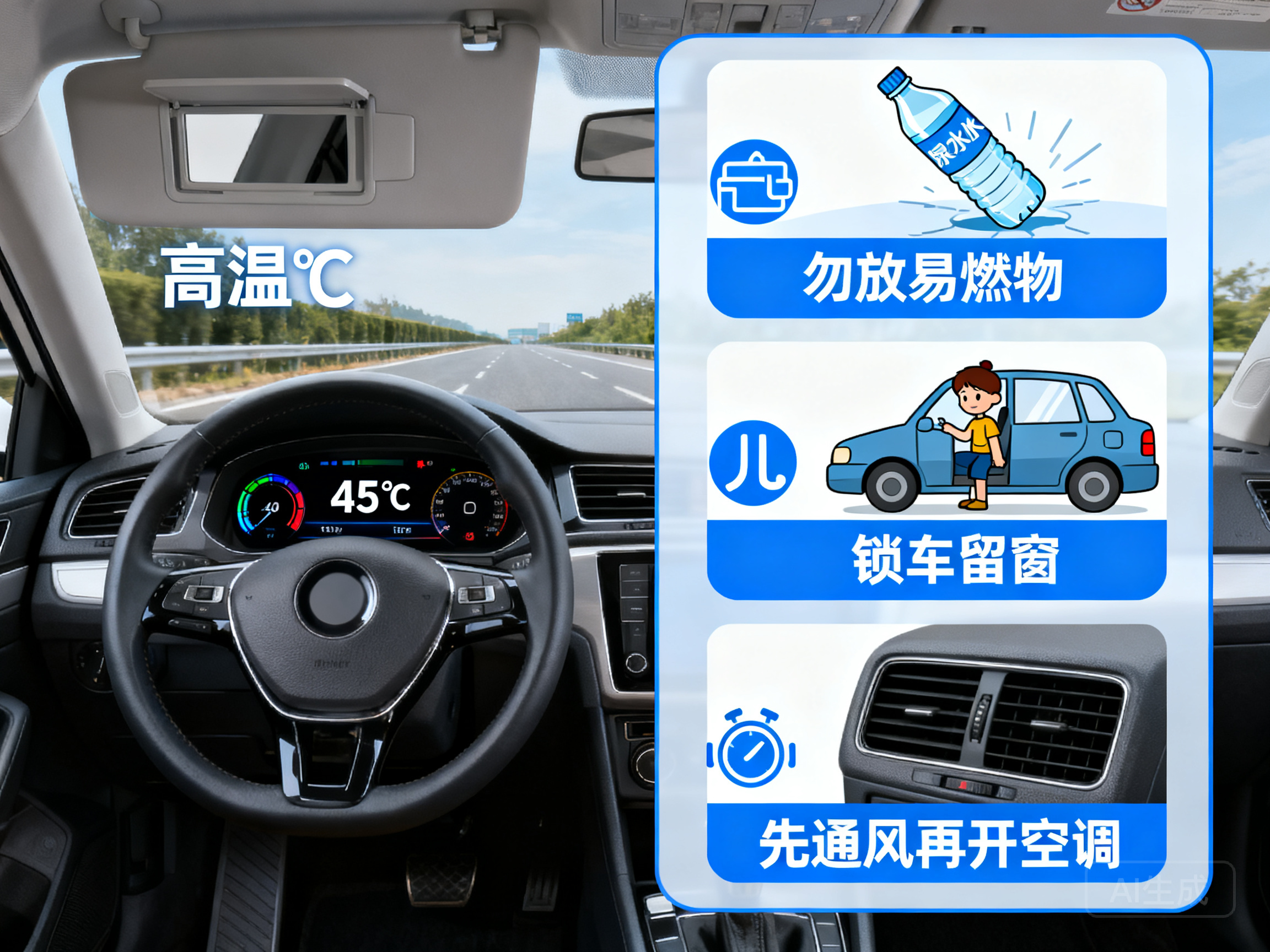 高温车内驾驶需警惕 这些安全常识要牢记