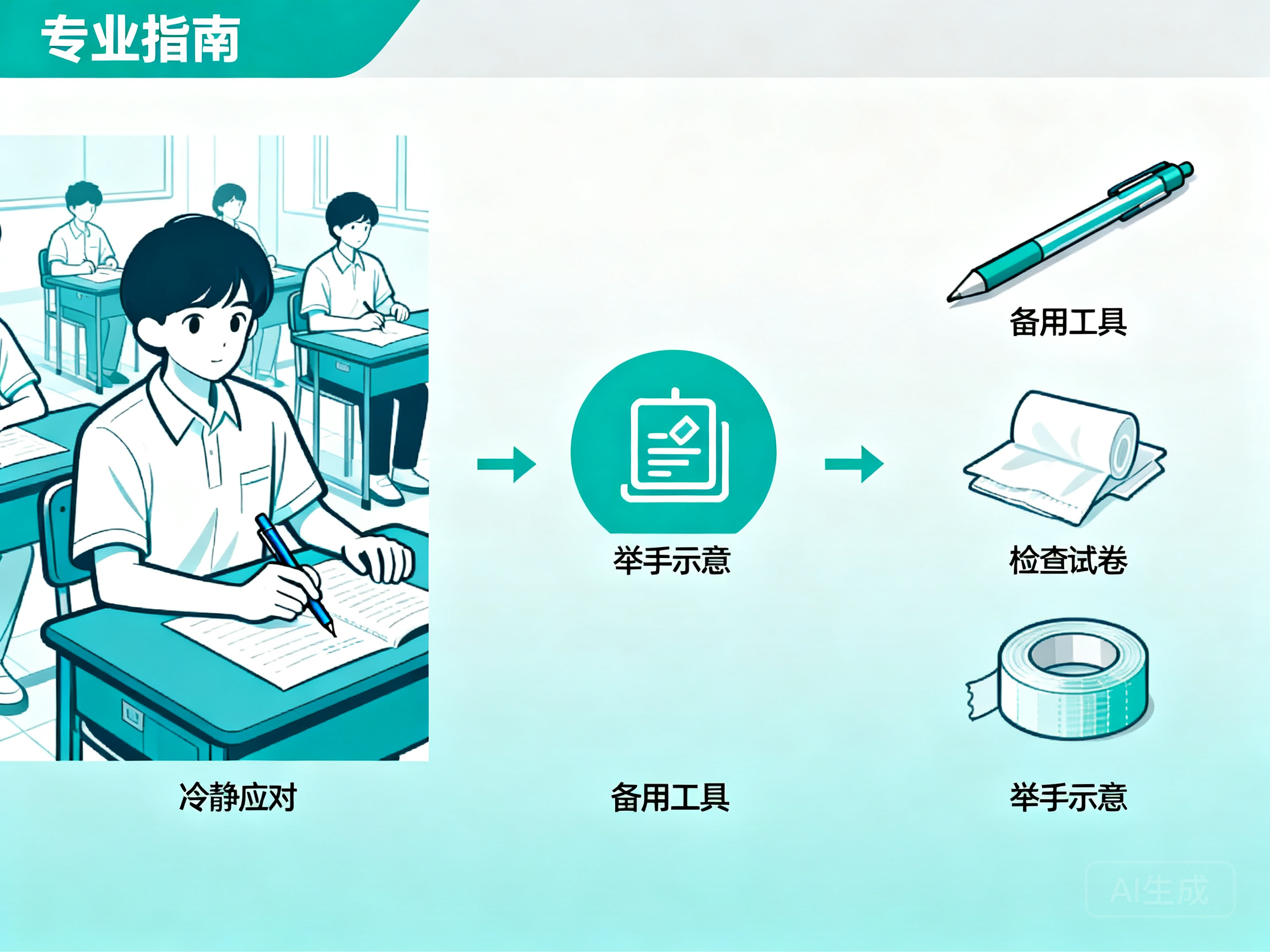 考场遇突发状况别慌 这份实用应急处置指南帮你平稳通关