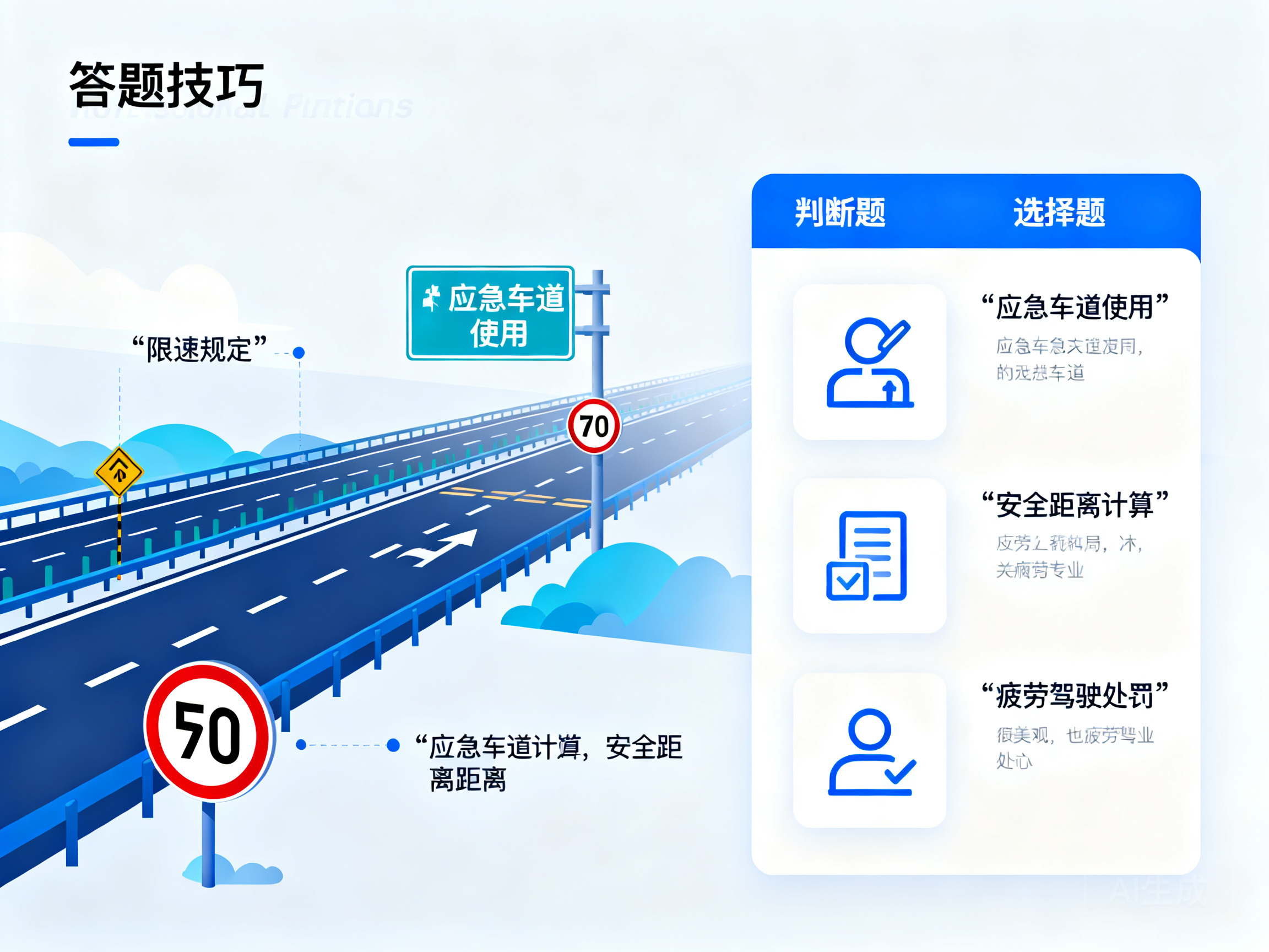 高速公路驾驶相关交规答题技巧 科目一备考必看核心要点