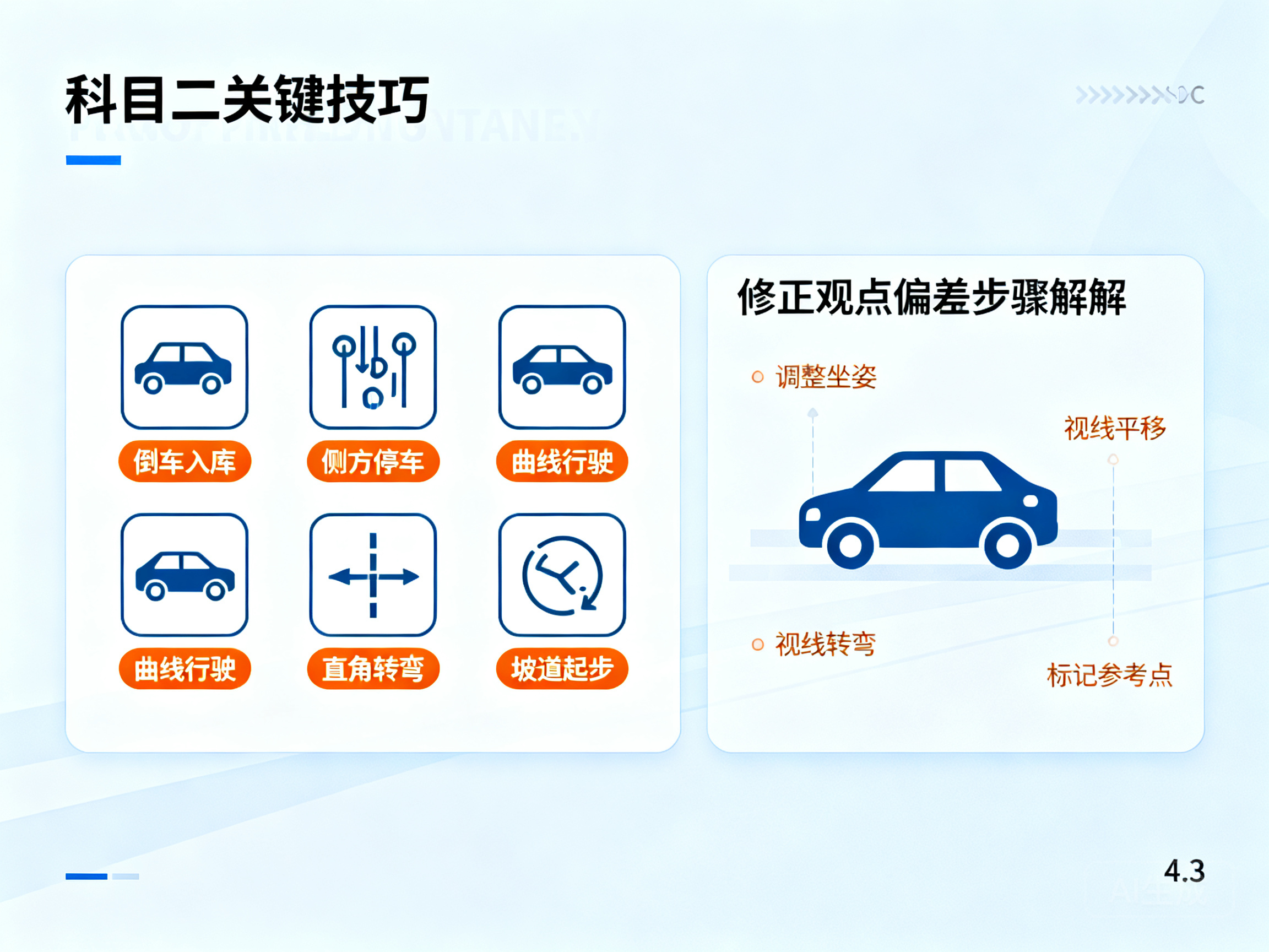 练好科目二关键技巧 修正看点偏差轻松通过考试