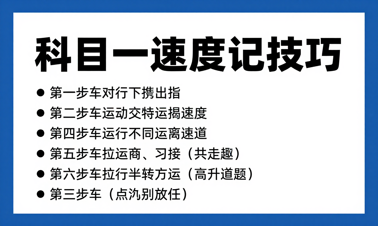 科目一速度题答题记忆技巧分享 快速掌握驾考科目一速度题答题方法的实用科普